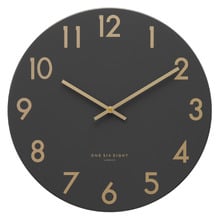 Charcoal Grey Jones Silent Wall Clock